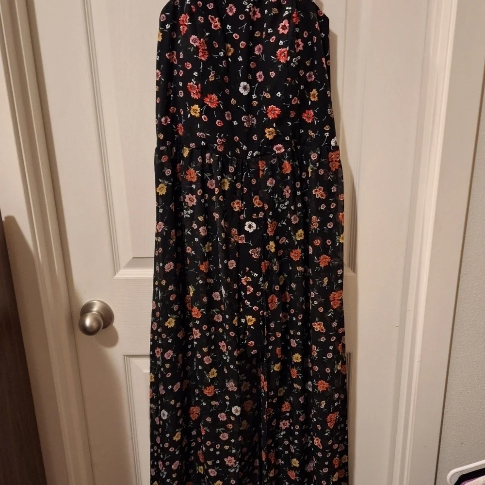 No Boundries Summer Floral Jumper Dress with Shorts One Piece Skirt XL 15-17 - Picture 2 of 5